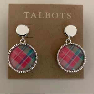 Talbots Madras Plaid Earrings
